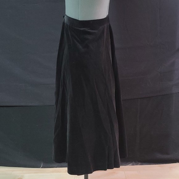 Black Velvety Floor Length Skirt - Picture 2 of 3